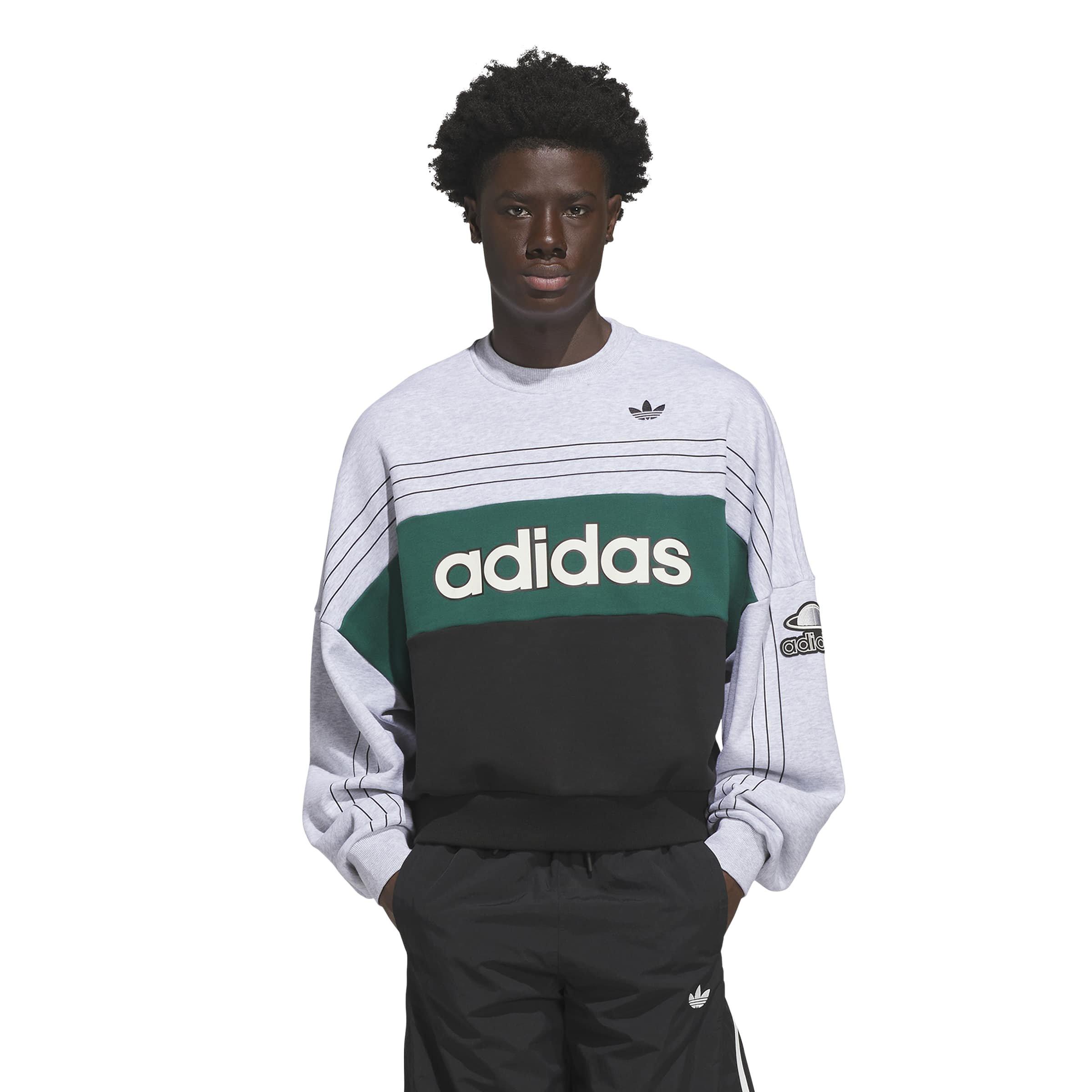 adidas Originals Men's Varsity Crewneck Sweatshirt - Grey - GREY